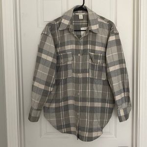 NWT over sized flannel button down